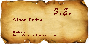 Simor Endre névjegykártya